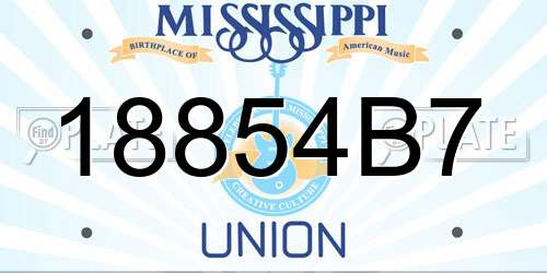 18854B7 Mississippi License Plate