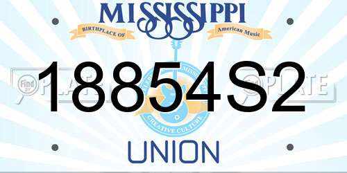 18854S2 Mississippi License Plate