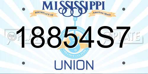 18854S7 Mississippi License Plate