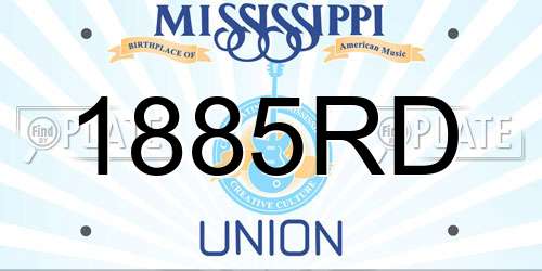 1885RD Mississippi License Plate
