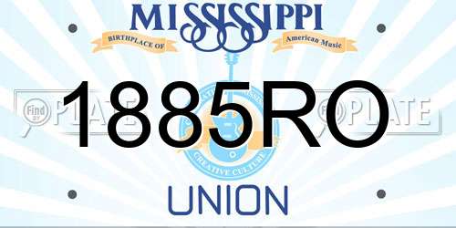 1885RO Mississippi License Plate
