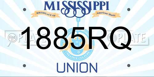 1885RQ Mississippi License Plate