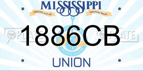 1886CB Mississippi License Plate