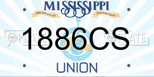 1886CS Mississippi License Plate