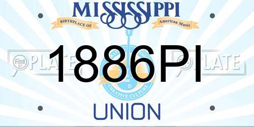 1886PI Mississippi License Plate