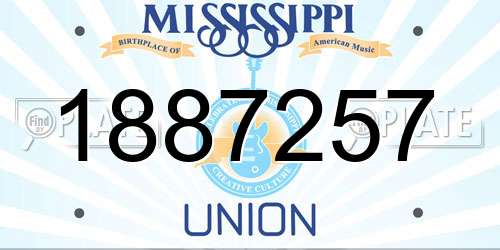 1887257 Mississippi License Plate