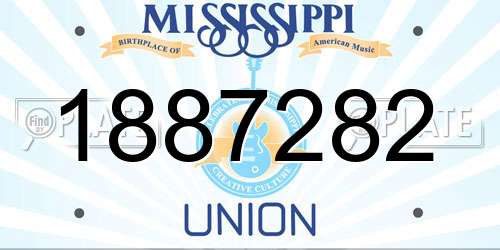 1887282 Mississippi License Plate