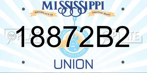 18872B2 Mississippi License Plate