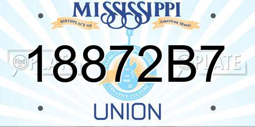 18872B7 Mississippi License Plate