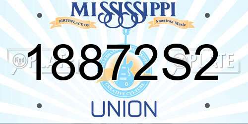 18872S2 Mississippi License Plate