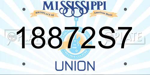 18872S7 Mississippi License Plate