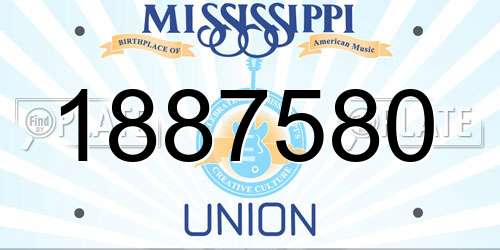 1887580 Mississippi License Plate