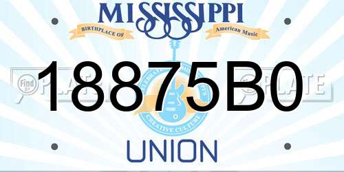 18875B0 Mississippi License Plate