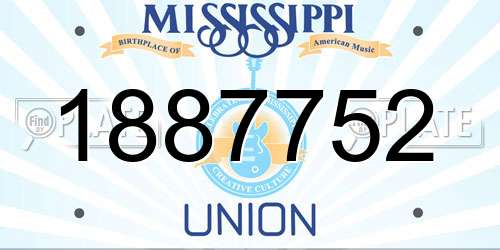 1887752 Mississippi License Plate