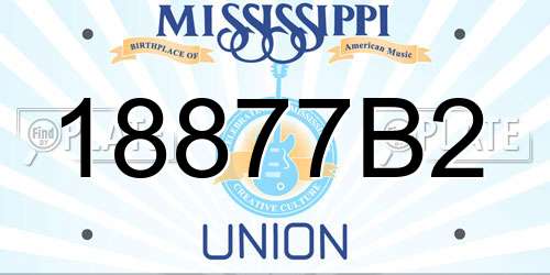 18877B2 Mississippi License Plate