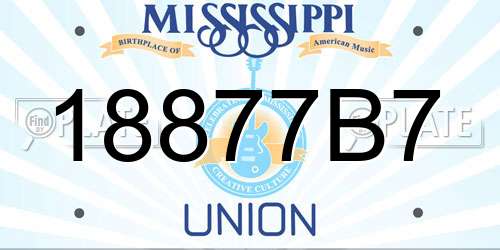 18877B7 Mississippi License Plate