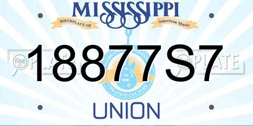 18877S7 Mississippi License Plate