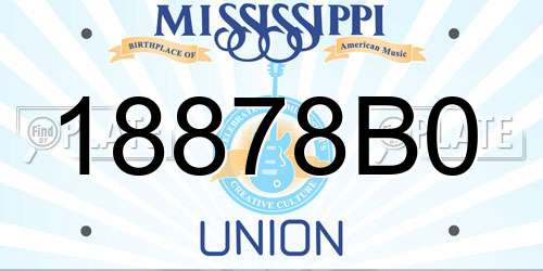 18878B0 Mississippi License Plate
