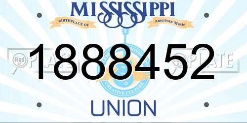 1888452 Mississippi License Plate