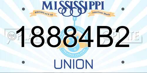 18884B2 Mississippi License Plate