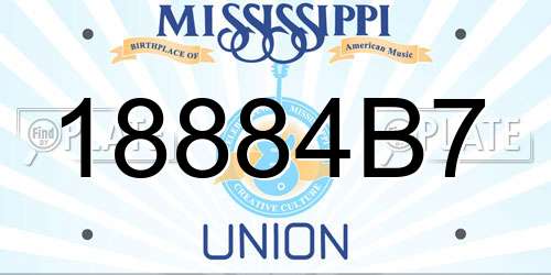 18884B7 Mississippi License Plate