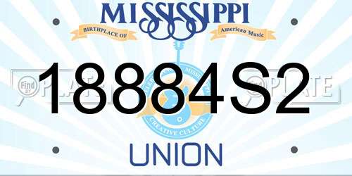 18884S2 Mississippi License Plate