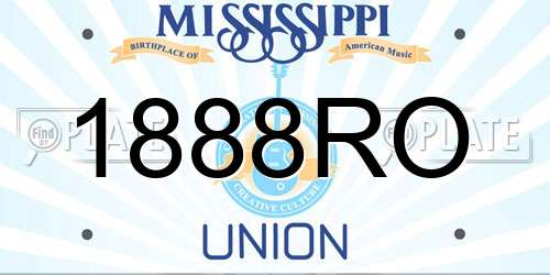 1888RO Mississippi License Plate