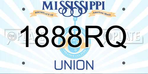 1888RQ Mississippi License Plate