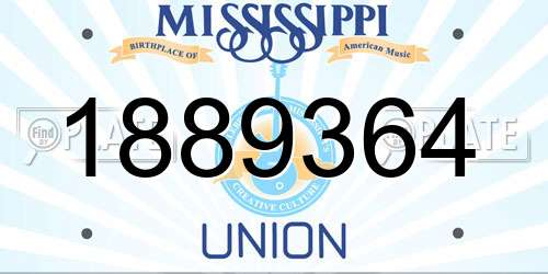 1889364 Mississippi License Plate