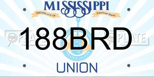 188BRD Mississippi License Plate