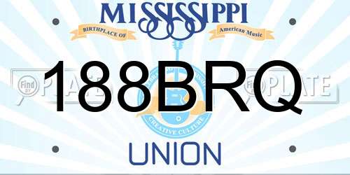 188BRQ Mississippi License Plate