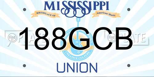 188GCB Mississippi License Plate
