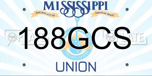 188GCS Mississippi License Plate