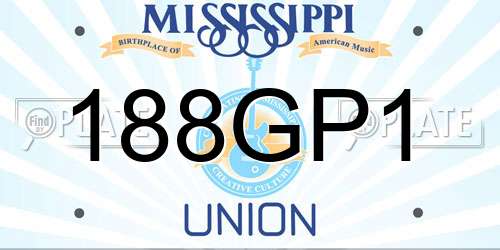 188GP1 Mississippi License Plate
