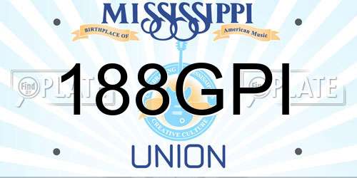 188GPI Mississippi License Plate