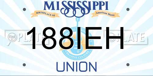188IEH Mississippi License Plate