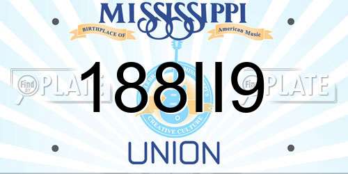 188II9 Mississippi License Plate