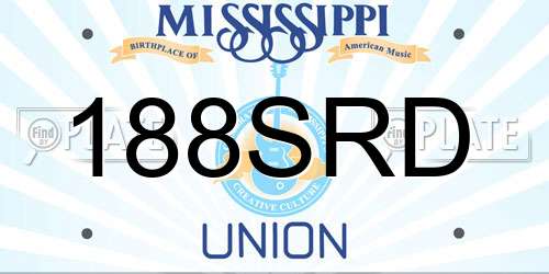 188SRD Mississippi License Plate