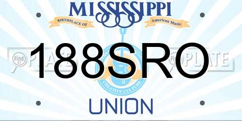 188SRO Mississippi License Plate