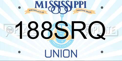 188SRQ Mississippi License Plate