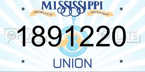 1891220 Mississippi License Plate