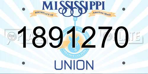 1891270 Mississippi License Plate