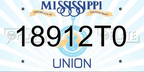 18912T0 Mississippi License Plate