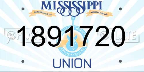 1891720 Mississippi License Plate