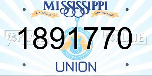 1891770 Mississippi License Plate