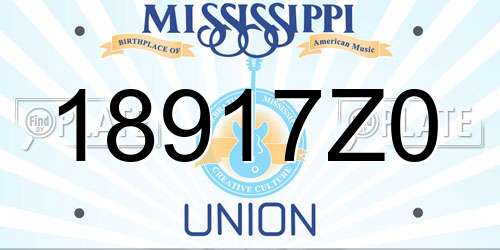 18917Z0 Mississippi License Plate