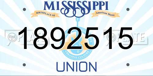 1892515 Mississippi License Plate