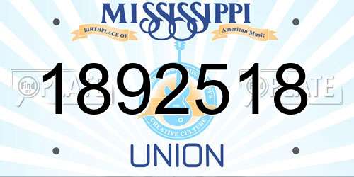 1892518 Mississippi License Plate
