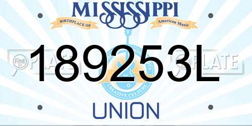 189253L Mississippi License Plate