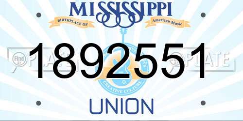 1892551 Mississippi License Plate